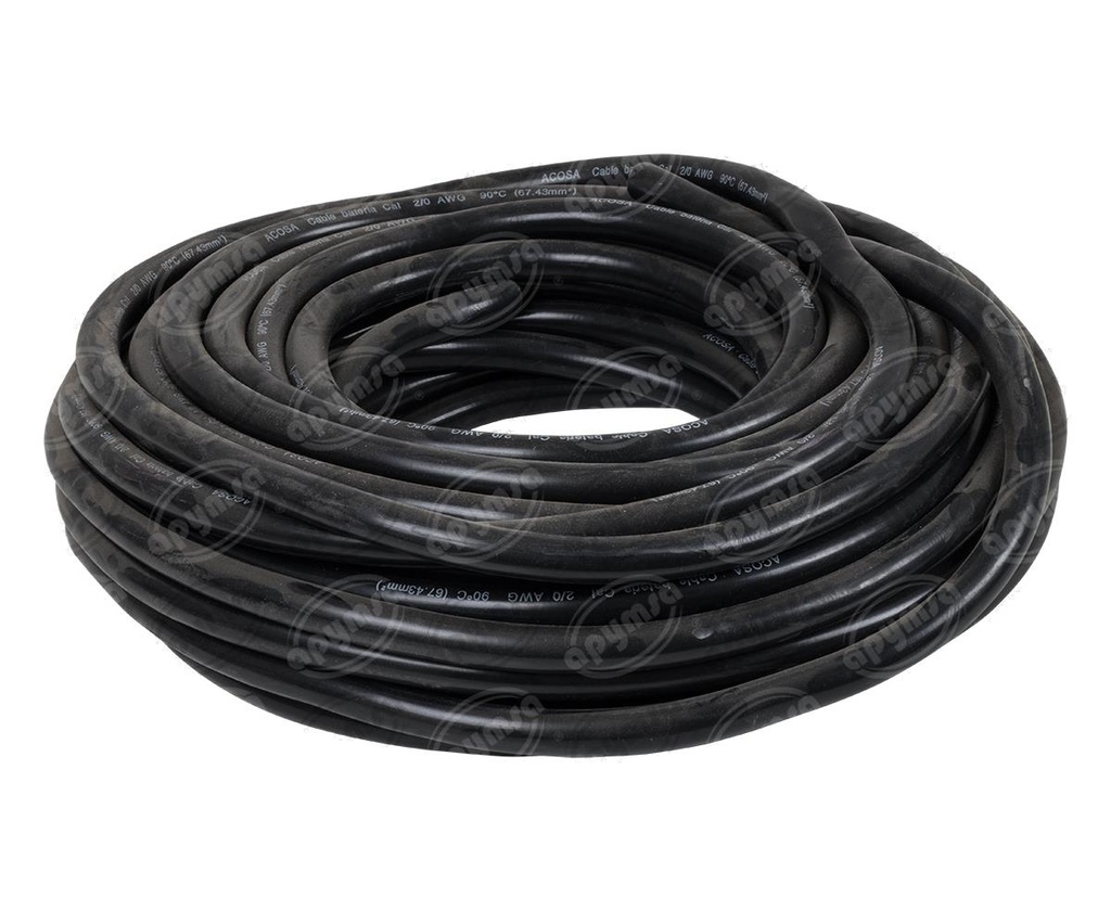 CABLE BATERIA  NEGRO # 2/0 ROLLO 25M  ACOSA B2/0-1-N (HAE)