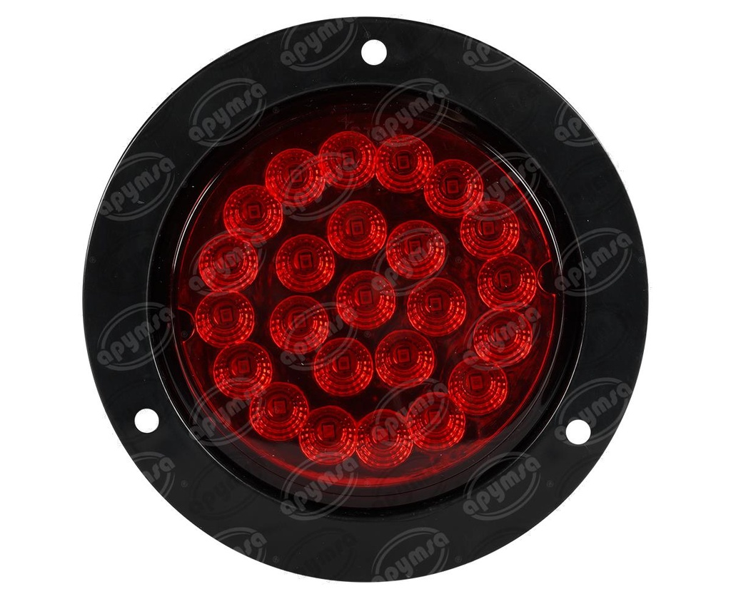 PLAFON LEDS ROJO TRASERO 4" 24 LEDS 10 30V 110MM CON CONECTOR QBH STAR 1780028