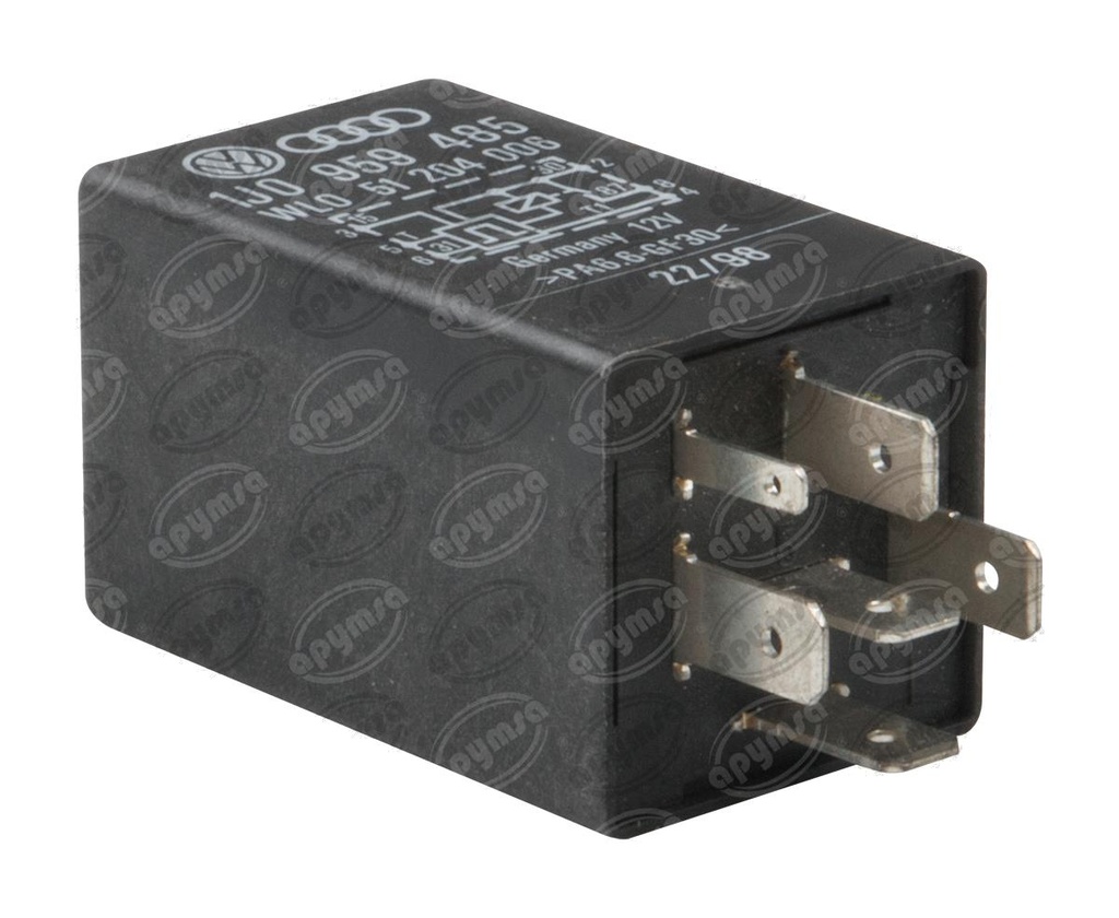 RELAY  MOTOVENTILADOR .A 6TERMINALES . PUNTAS BEETLE 98-10 GOLF 99-01 JETTA 99-12 PASSAT 97-02 DYNAMIC 1J0 959 485 (HAE)
