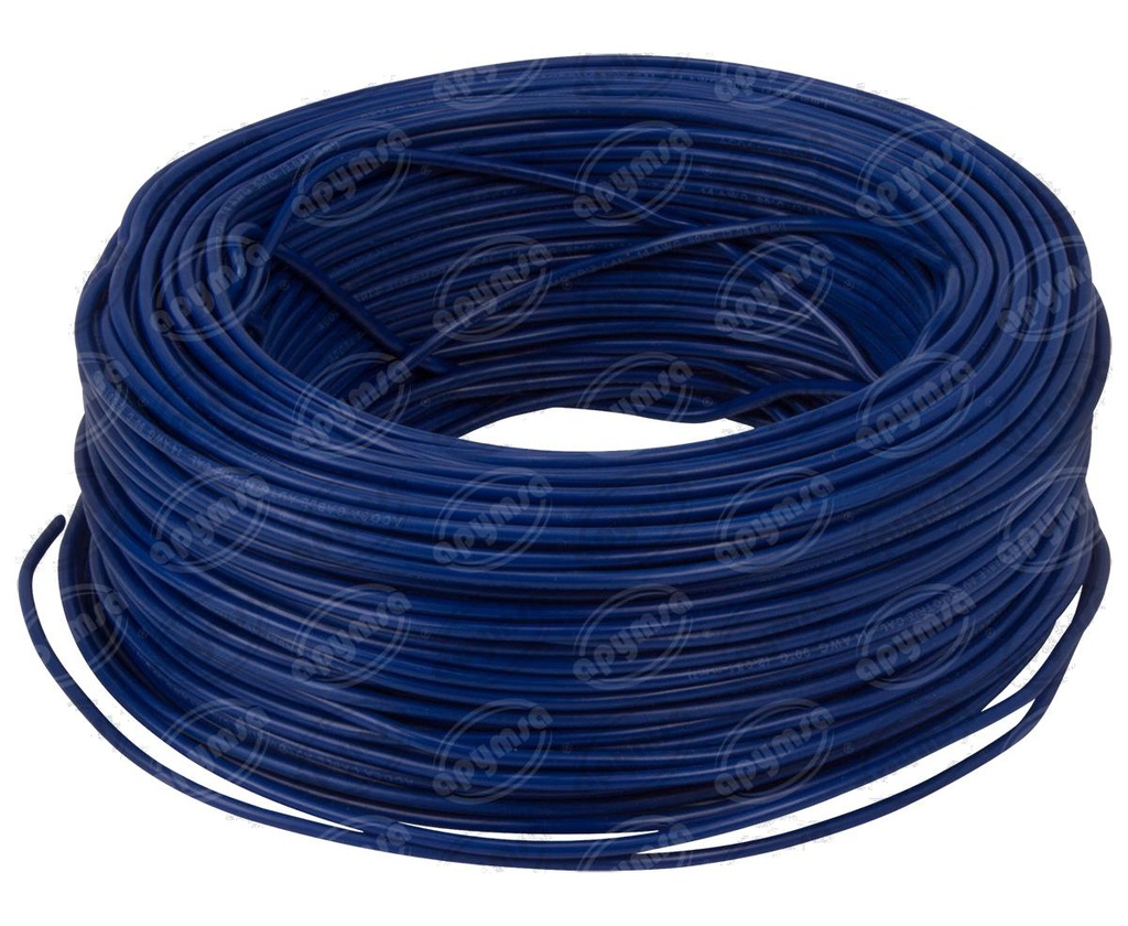 CABLE INSTALACION AZUL # 12 PLASTICO ROLLO 100 MTS (HAE)