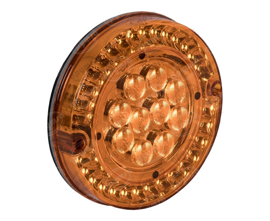 CALAVERA AUTOMOTRIZ MICA AMBAR AMBAR 12V 40 LEDS 6" BUSSCAR 94971 AA (HAE)