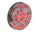 CALAVERA AUTOMOTRIZ MICA TRANSPARENTE ROJO 12V 40 LEDS 6" BUSSCAR 94971 CR (HAE)