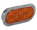 PLAFON LEDS MICA AMBAR 14 LEDS LEDS 12V OVALADO CON GEL ALTA-BAJA ESTROBO ICA BISEL CROMAD NACIONAL GEL08-AM  (HAE)