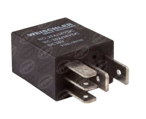 [GT3367800] RELAY UNIVERSAL 24V 20-25A 5 TERMINALES MINI N/O N/C WEISCHLER D-22078