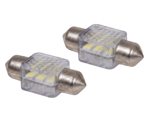 [GT1954137] BOMBILLA SMD BLANCO FESTOON TIPO FUSIBLES 12V 18 SMD STAR 31MM-18SMD