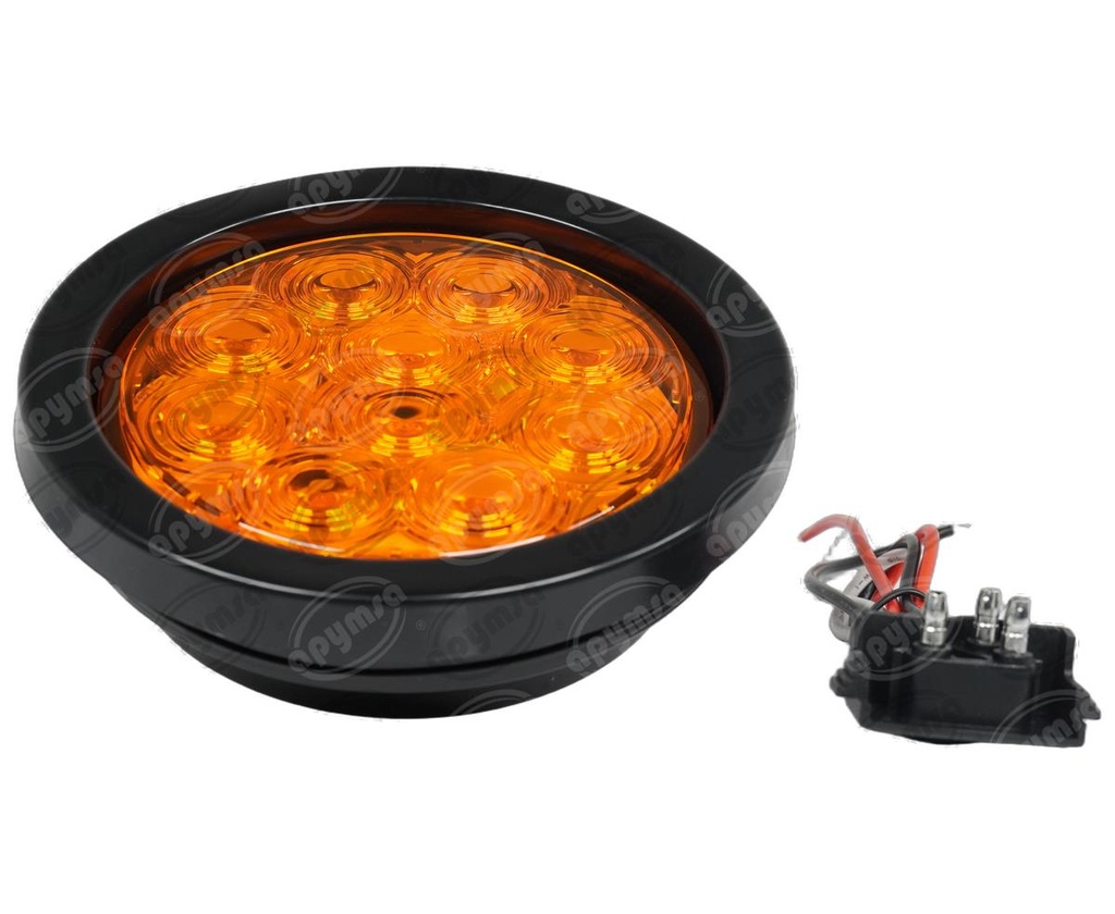 PLAFON LEDS AMBAR TRASERO 4" 10 LEDS 10/30V SELLADO UNIVERSAL QBH STAR 8000