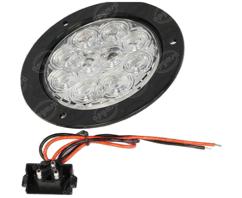 PLAFON LEDS TRANSPARENTE TRASERO 4" 10 LEDS 10/30V ATORNILLABLE QBH STAR 8002C