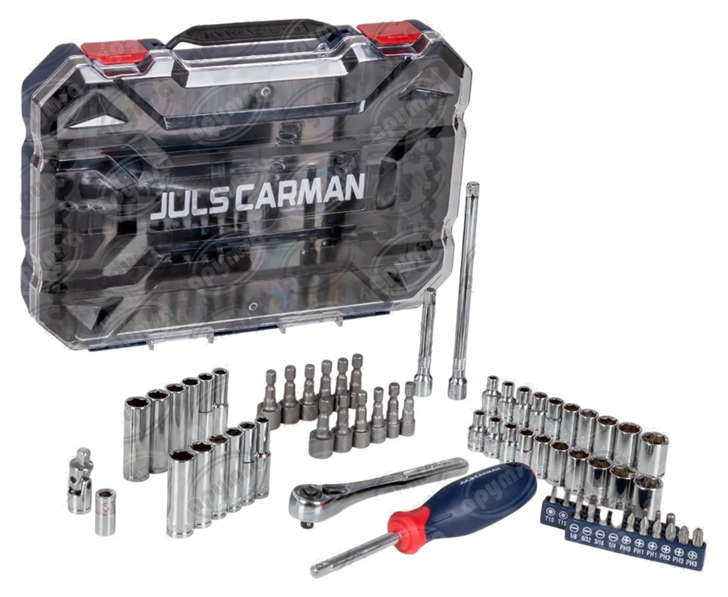 JUEGO DE HERRAMIENTA SET DE DADOS 1/4 70 PZAS JULS CARMAN W003068WE