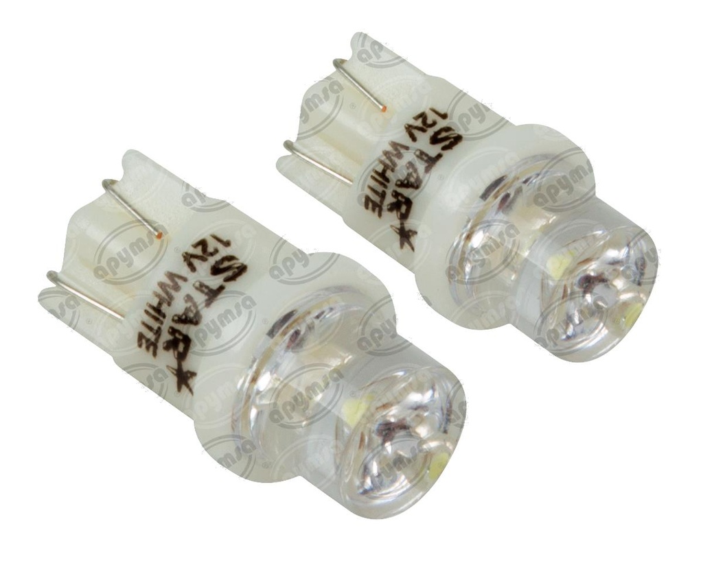 BOMBILLA LEDS 158 T10 BLANCO 12V 1 LEDS 2PZ PLANO STAR 158  (INO)