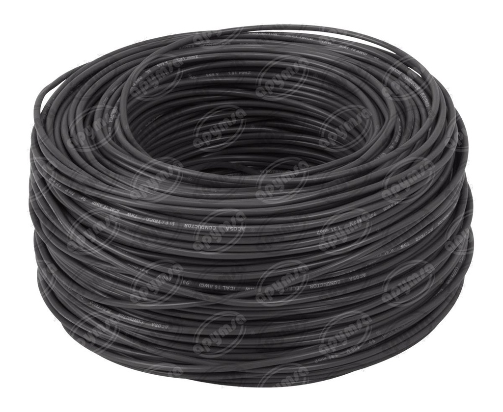CABLE INSTALACION GRIS # 16 PLASTICO ROLLO 100 MTS  (INO)