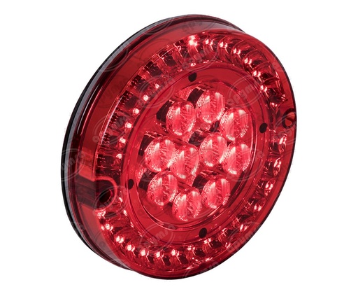 [GT0993806] CALAVERA AUTOMOTRIZ MICA ROJA ROJO 12V 40 LEDS 6" BUSSCAR IMPORTADO 94971 RR  (HAE)