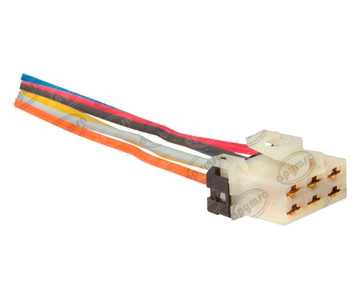 [GT1447604] CONECTOR PASTILLA DE ENCENDIDO 6 HEMBRATERMINALES INTERRUPTOR MOTOR LIMPIAPARABRISAS TSURU SENTRA NACIONAL 1447604  (INO)