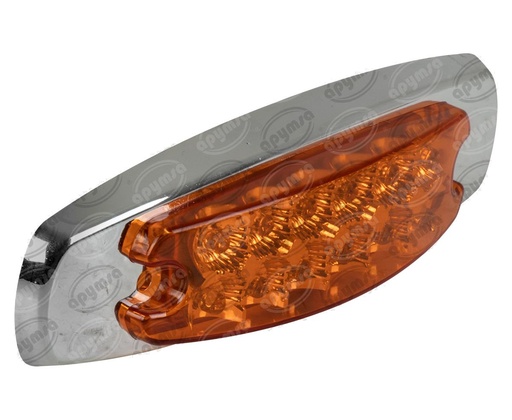 [GT2979107] PLAFON LEDS LATERAL MICA AMBAR 12 LEDS LEDS 12V UNIVERSAL FIJO BISEL CROMADO ICA NACIONAL AY-2016-AM12V  